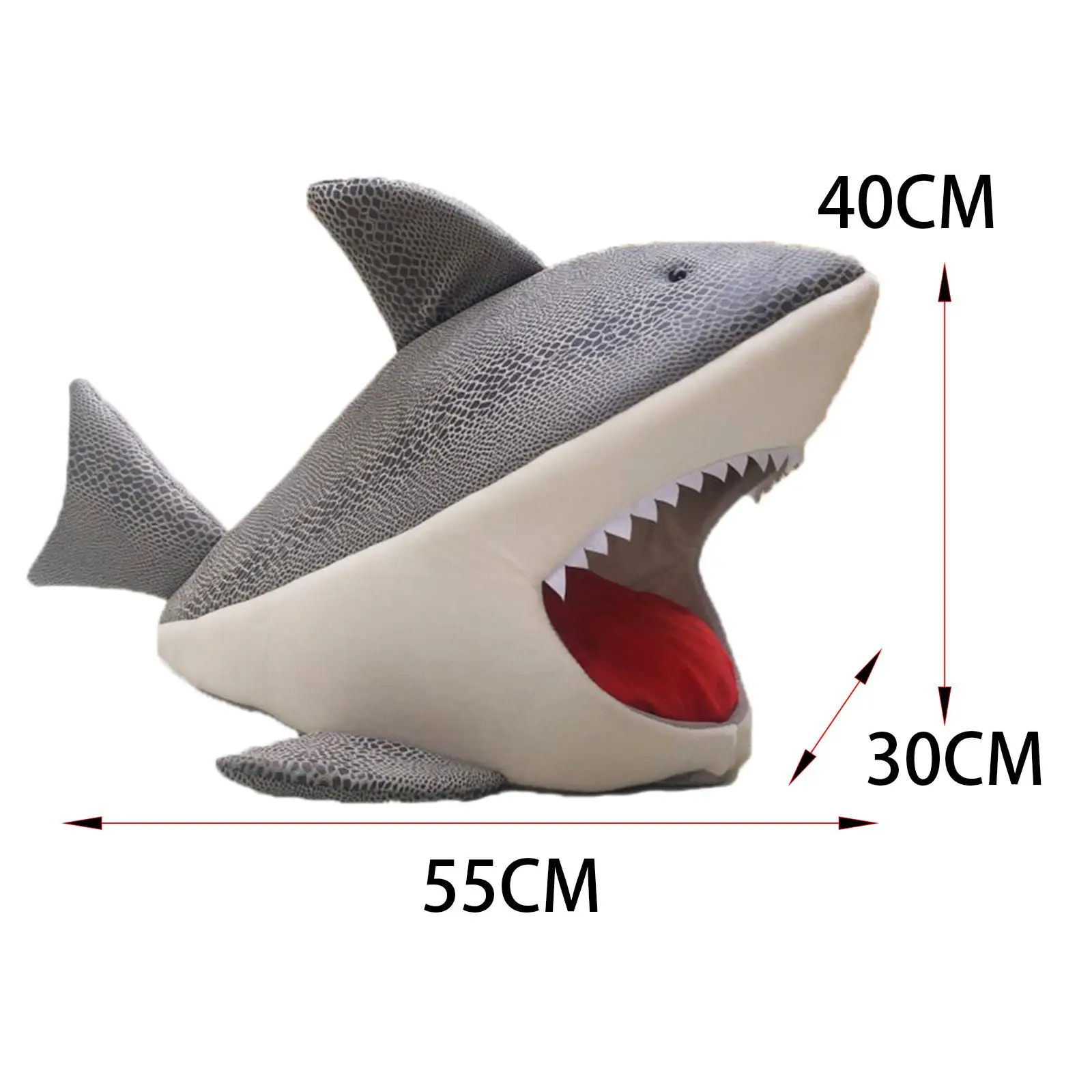 Полузакрытая Нескользящая кровать для кошек и щенков в форме акулы