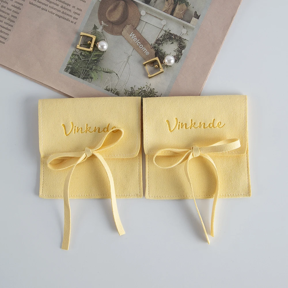 Custom Logo Multifunction Microfiber Jewelry Gift Bag Earring Necklace Packaging Organizer Jewelry Pouch Xmas Wedding Favors