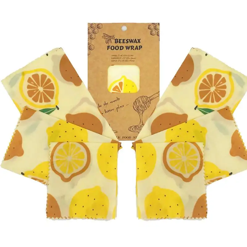 

Обертывания из пчелиного воска для еды, быстрая упаковка, 3 шт., акварельные фруктовые узоры, пакет для упаковки еды, устойчивый подарок для друзей