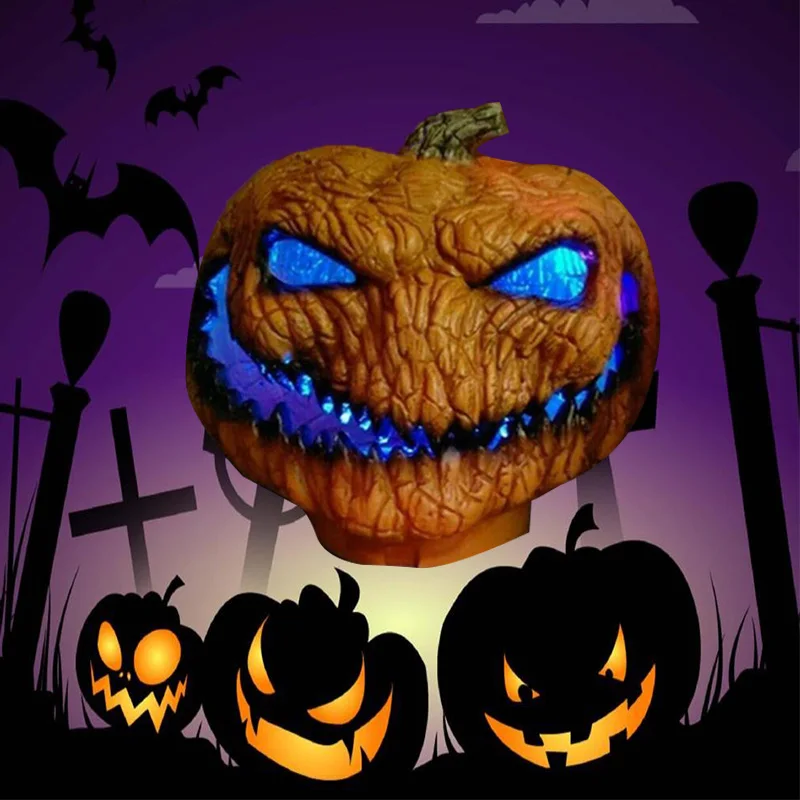 

Halloween Pumpkin Lights LED Light Flashes Pumpkin Lantern Horror Atmosphere Glowing Lamp Scary Props Statue Halloween Decor