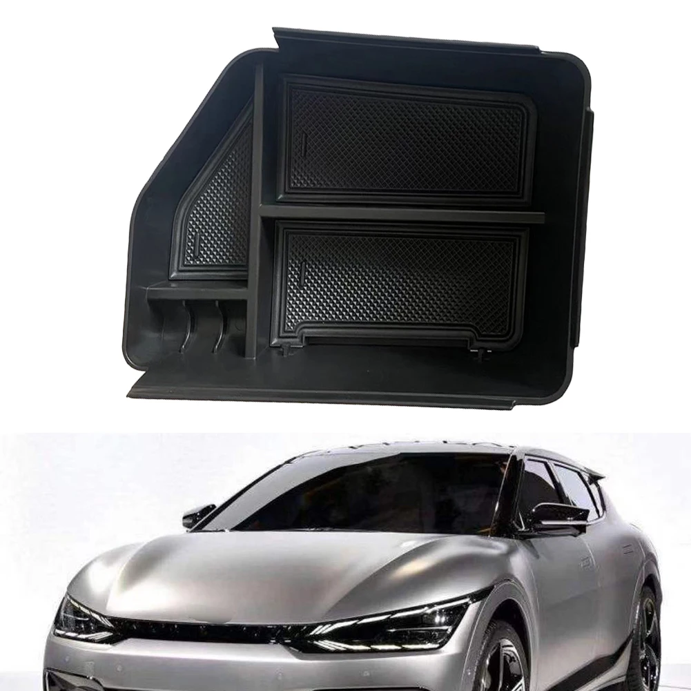 

High Quality Practical Durable Brand New Armrest Storage Box Black 1Pcs Central Console Box For Kia EV6 2021-2023