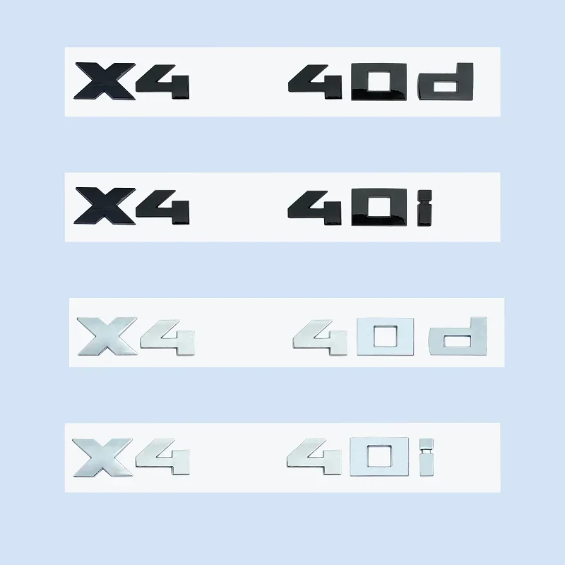 

Хромированные черные 3D-цифры M X4M40i X4M40d X4M50d X4 M40d M40i Эмблема ABS для BMW X4 Series F26 G02 Автомобильный значок багажника Наклейка с логотипом