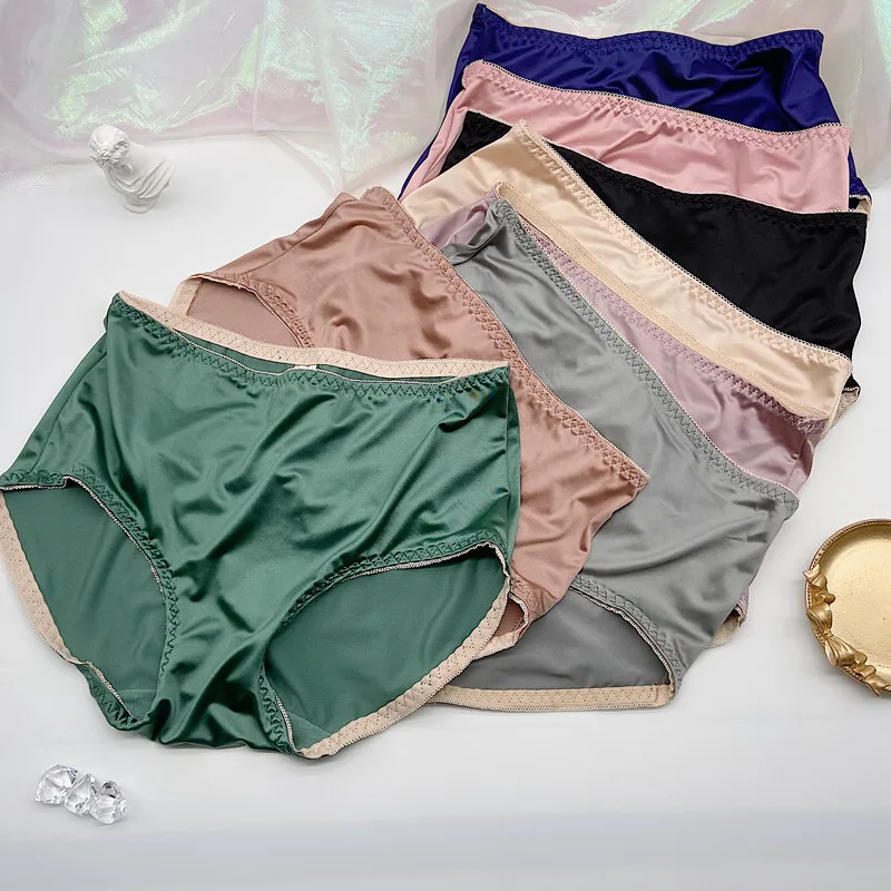 

2022 New Women's Panties Comfortable Underwear Mid Waist Solid Briefs Plus Size Female Girls Underpant Panty Lingerie Briefs