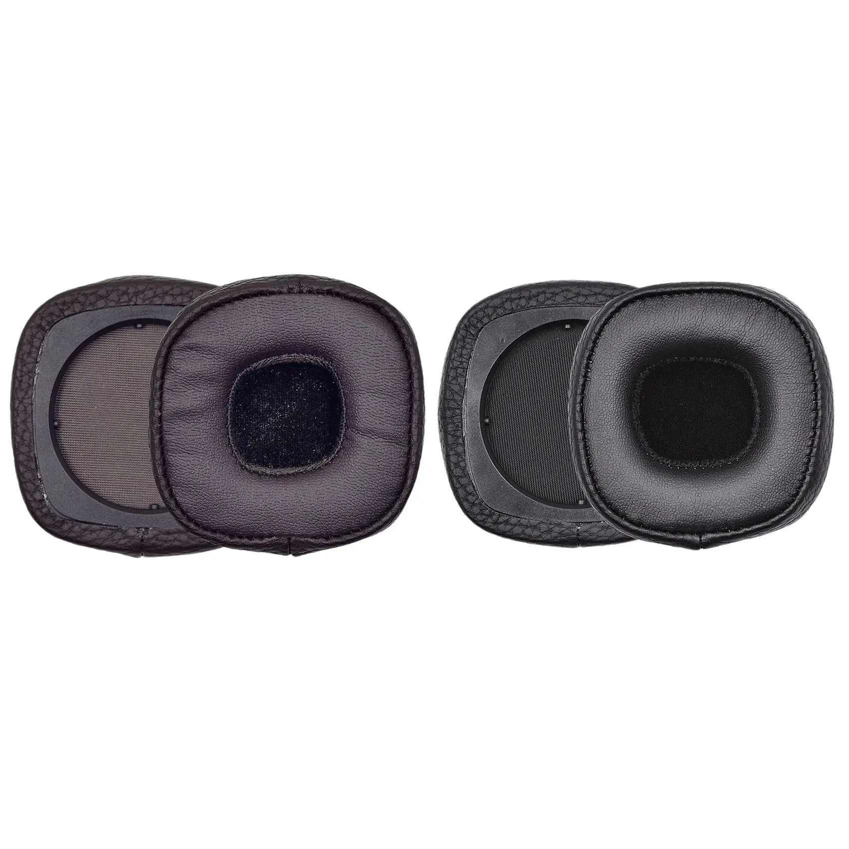 

2 Pair PU Leather Ear Pads Foam Earmuffs Ear Cushion with Clip for Marshall Major III 3 Headphones, Brown & Black
