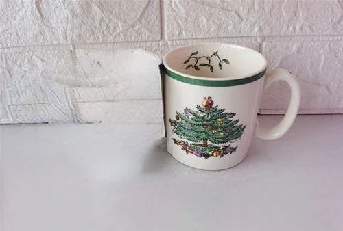 

Classic Green Edge Series Christmas Set Size Plate Square Plate Size Bowl Fish Dish Coffee Set