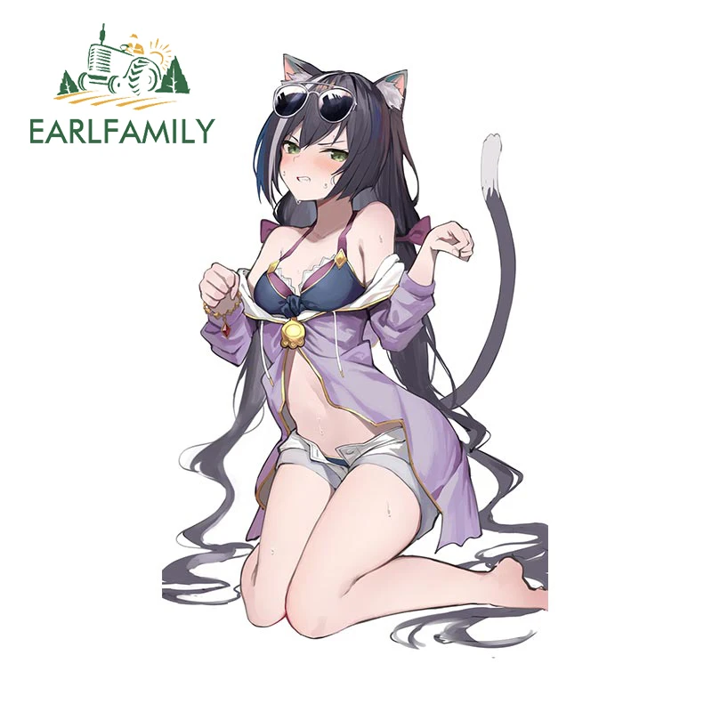 EARLFAMILY 13 см x 8,3 см для принцессы Connect Kyaru автомобильные наклейки солнцезащитные водонепроницаемые виниловые наклейки украшение для мотоциклетного шлема