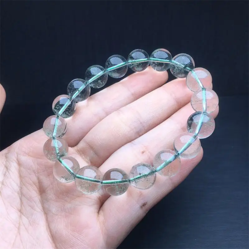 11 мм натуральный зеленый садовый кварцевый браслет подвески ручной работы