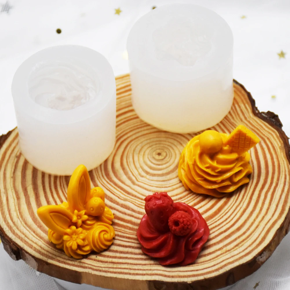 

Strawberry Rabbit Ears Silicone Mold DIY Aromatherapy Soap Cake Plaster Homemade Scented Candle for Valentines Day Gift