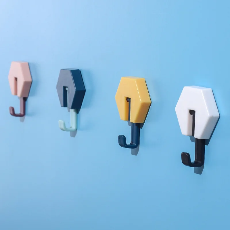 

4Pcs Set Universal Hook Strong Adhesive Keys Wall Hanging Hook Punch-Free Seamless Sticky Hooks Coat Rack Organizer