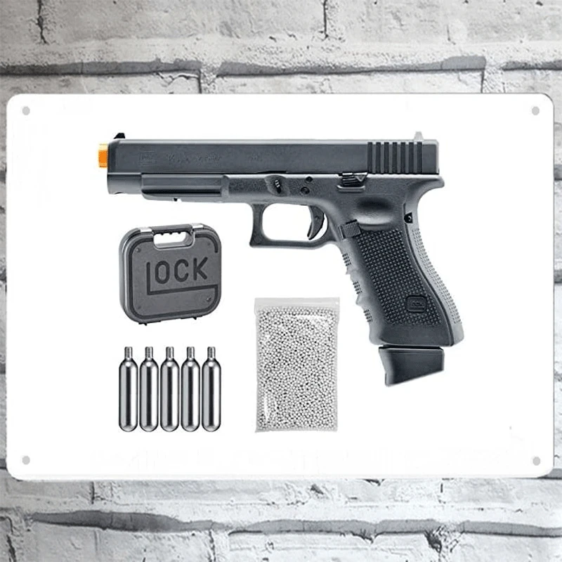 Umarex-cartel de Metal para pistola de aire Bb, Glock G34, Gen4, C02, Blowback Deluxe (Vfc), con Wearable4U, 2022