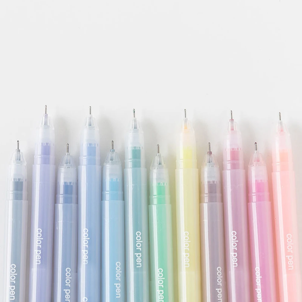 1/12 шт. Набор цветных ручек легкие одноцветные чернила канцелярские