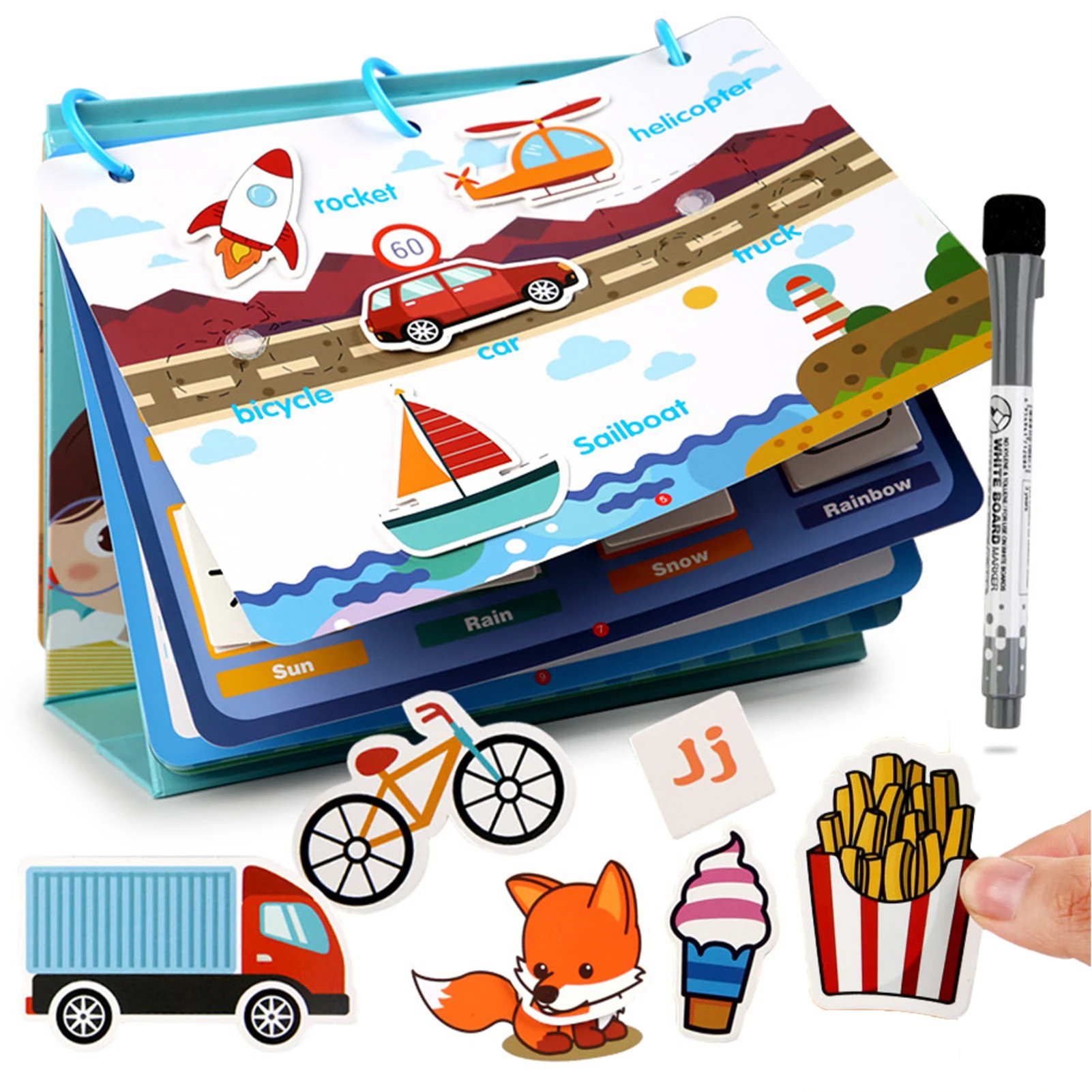 

Quiet Books For Toddlers Montessori Sensory Sticker Books Interactive Educational Toy Magic Sticker Books For 0-3 Years Old Earl