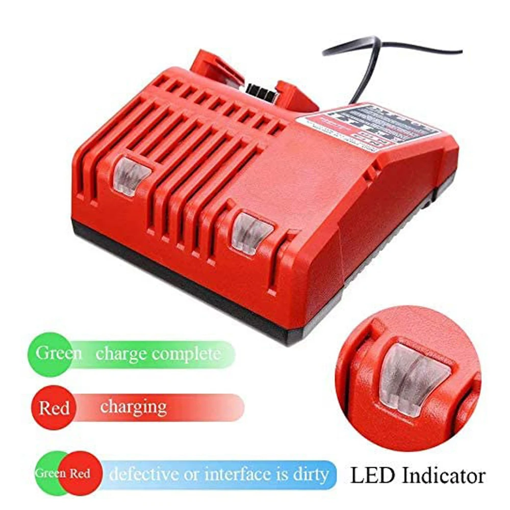 18V Power Tool Lithium Battery Charger Replacement For Milwa