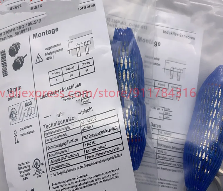 3 шт., новый высококачественный Бесконтактный переключатель 230 мм/4NO-10E-S12 230 мм/4NC-22E-S12