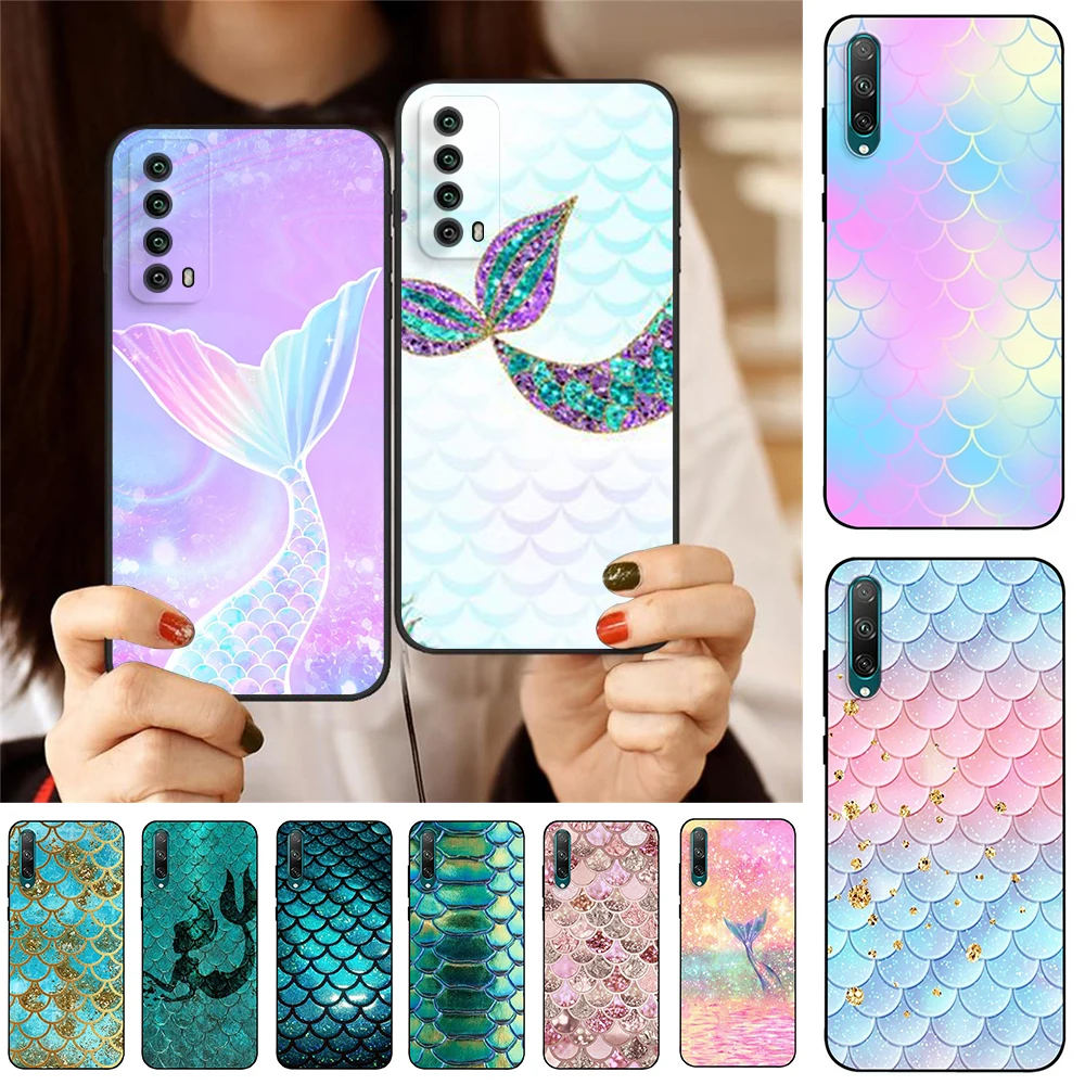 

Силиконовый чехол с хвостом русалки для Huawei Nova 3 3i 3E 4 4E 5 5i Pro 5T 5Z 6 SE 7 8 9 10 Pro 8i 8SE 9SE Y60, задняя крышка
