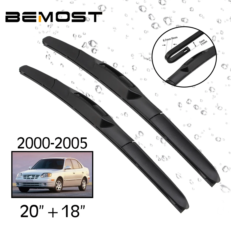 

Автомобильный стеклоочиститель лобовое стекло резиновые силиконовые сменные стеклоочистители для Hyundai ACCENT 2000-2005 20 + 18 автомобильные аксесс...