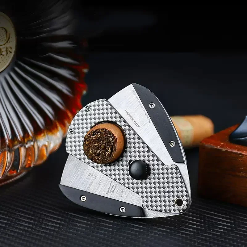 Резак для сигар из нержавеющей стали 2 лезвия ножницы отделки углеродного