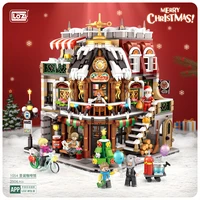 1054 LOZ mini Blocks Kids Building Bricks Boys Toys Puzzle Christmas Coffee House Girls Holiday Gift 2056pcs