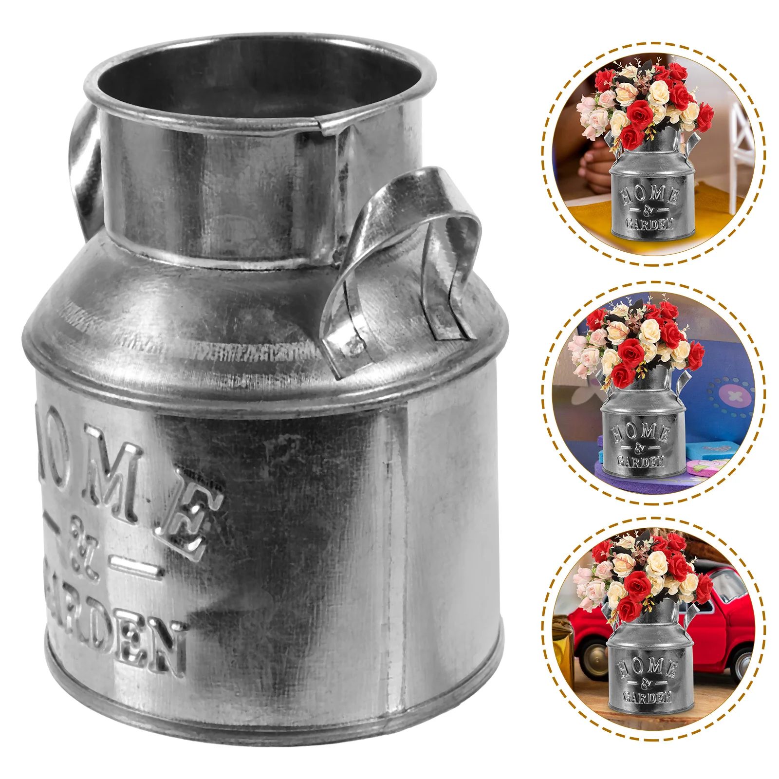 

Bathroom Decorations Tin Bucket Flower Pot Mini Vase Metal Buckets Accessories Micro Milk Jug Tiny