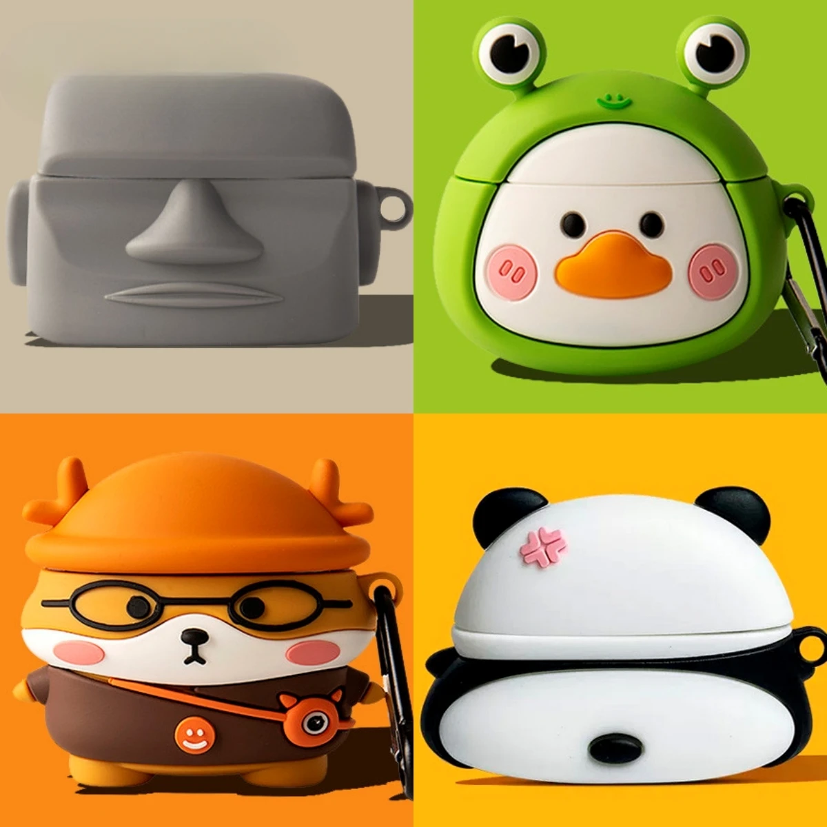 Для Jabra Elite 3 Чехол 4 силиконовый мягкий чехол с мультяшным колесом милая панда 2