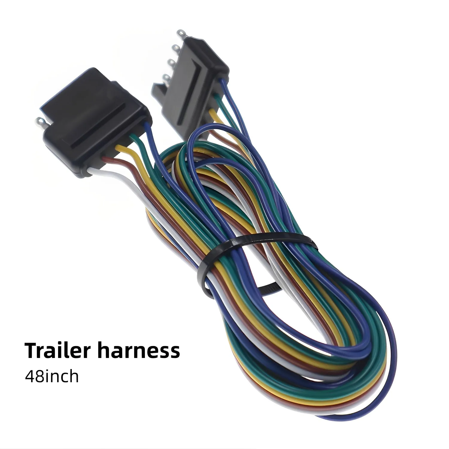 

5-Way Trailer Wire Extension 48 Inch, for Trailer w/Surge Brakes, Double Ended Trailer Wire Connector 5-Pin Flat Wiring Harness