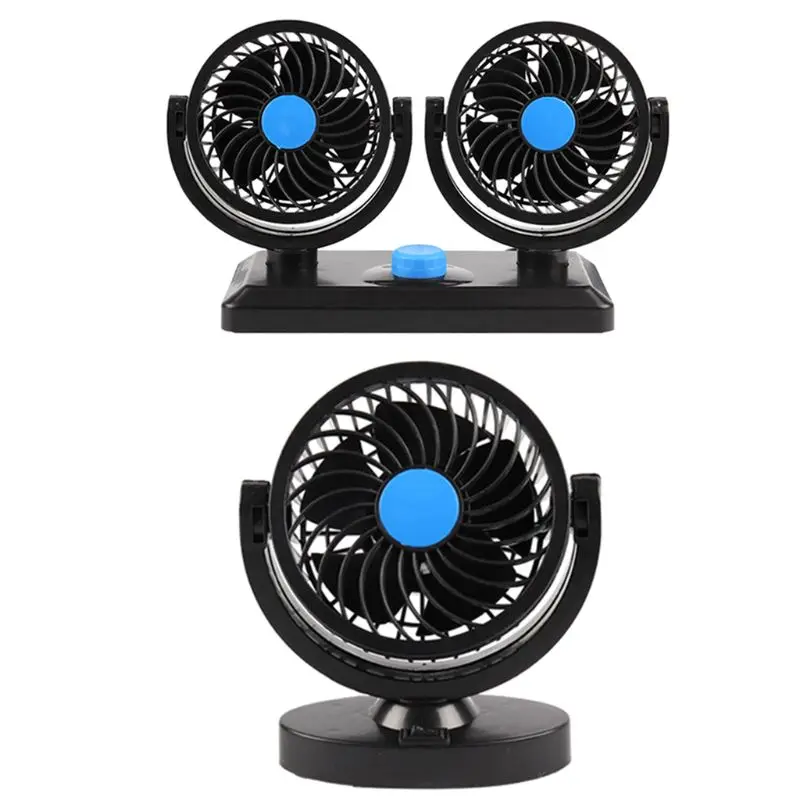 

Car Fan Rotation Double Head Ventilation Summer Adjustable Low Noise Air Cooling Drop Shipping