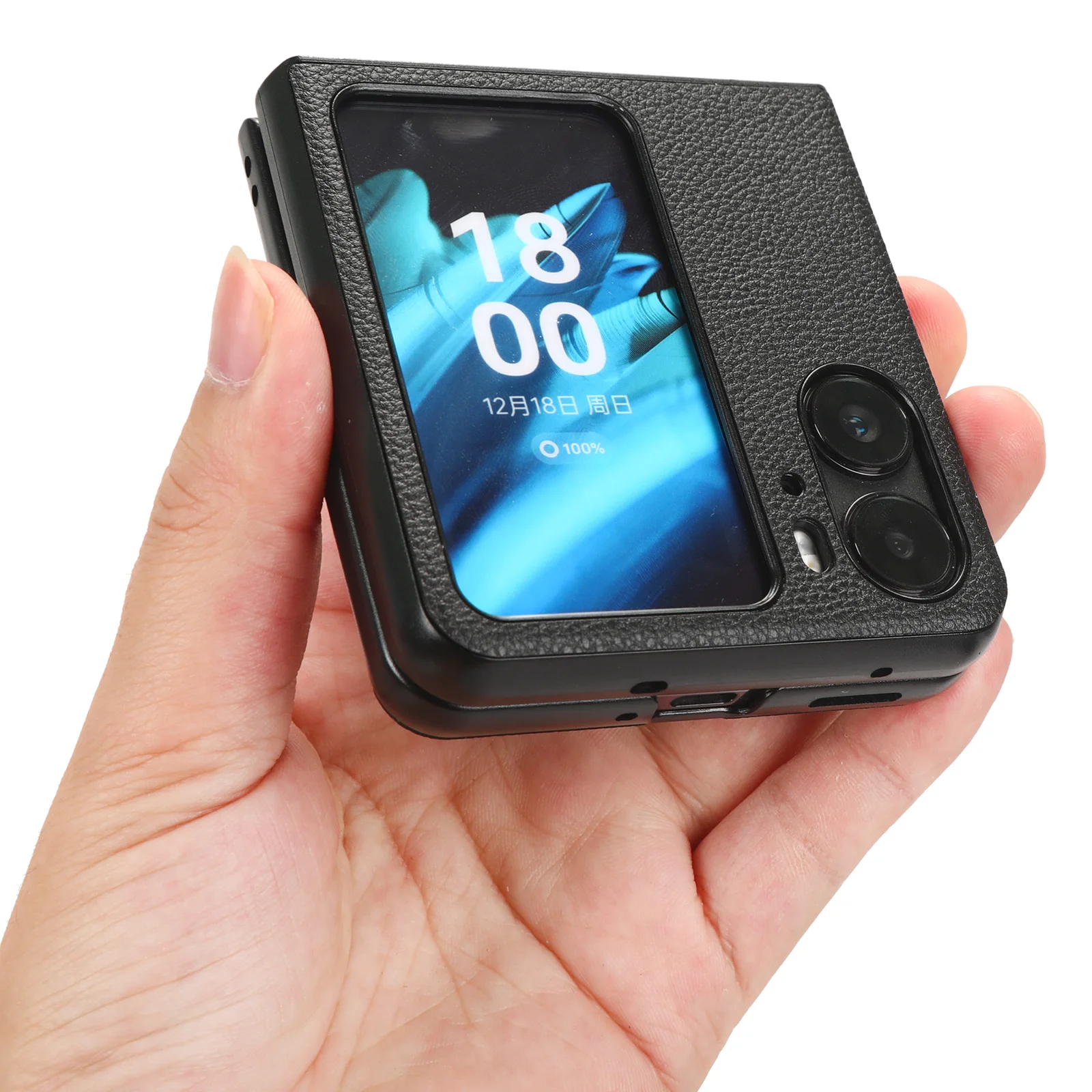 Роскошный противоударный чехол из искусственной кожи Clemence для Oppo Find N2 флип-чехол