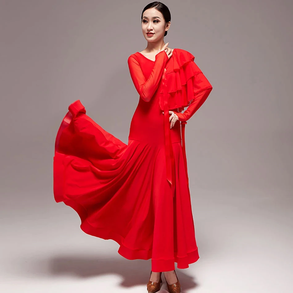 Женское платье для бальных танцев Lotus Design сценическое вальса и Танго одежда