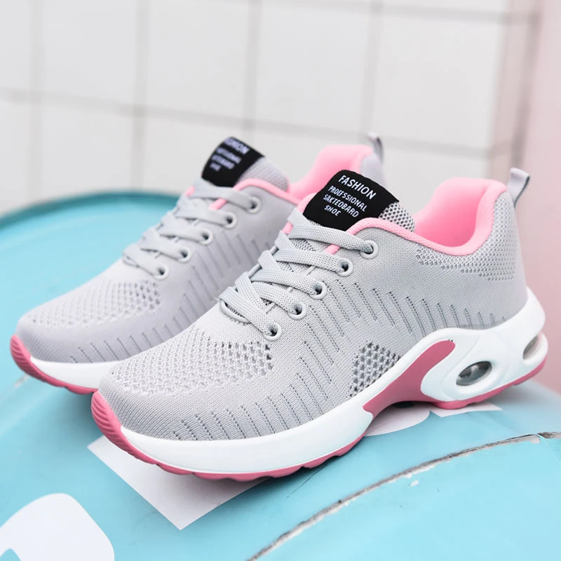 

Ladies Walking Shoes Lightweight Casual Outdoor Travel Air Cushion Sneakers Summer Flying Mesh Shoes Ladies Casual Shoes 35-42