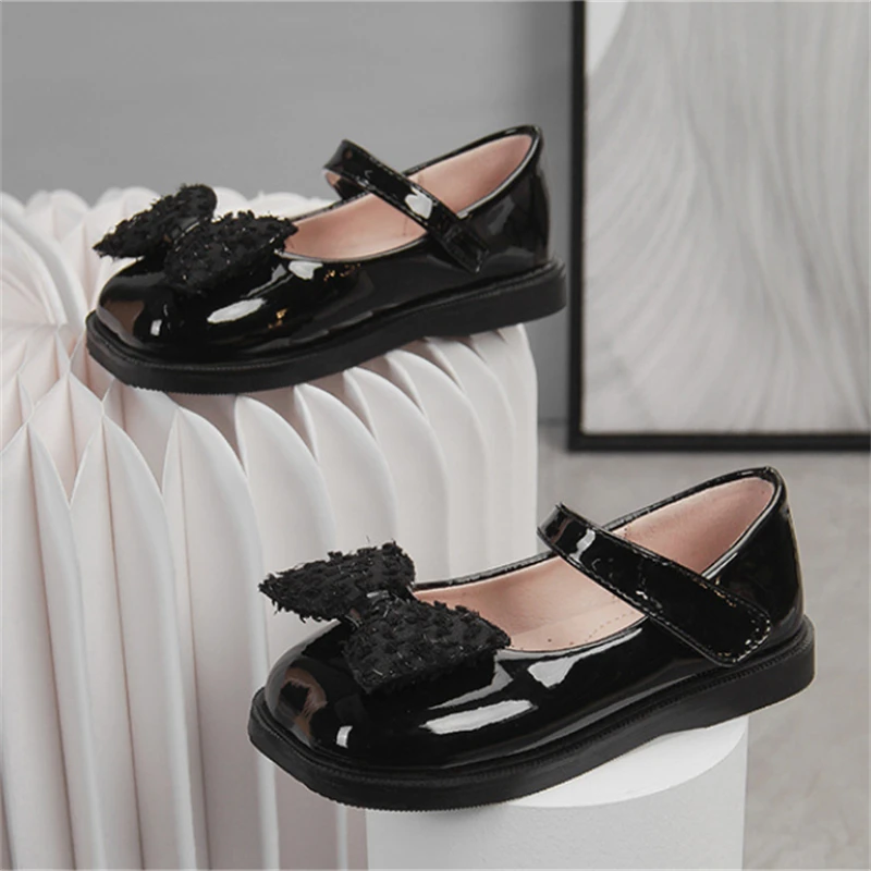 

New Children British Style Girls Fashion Black Performance College Dress Student Baby Toddler Flat Casual Kids 02A