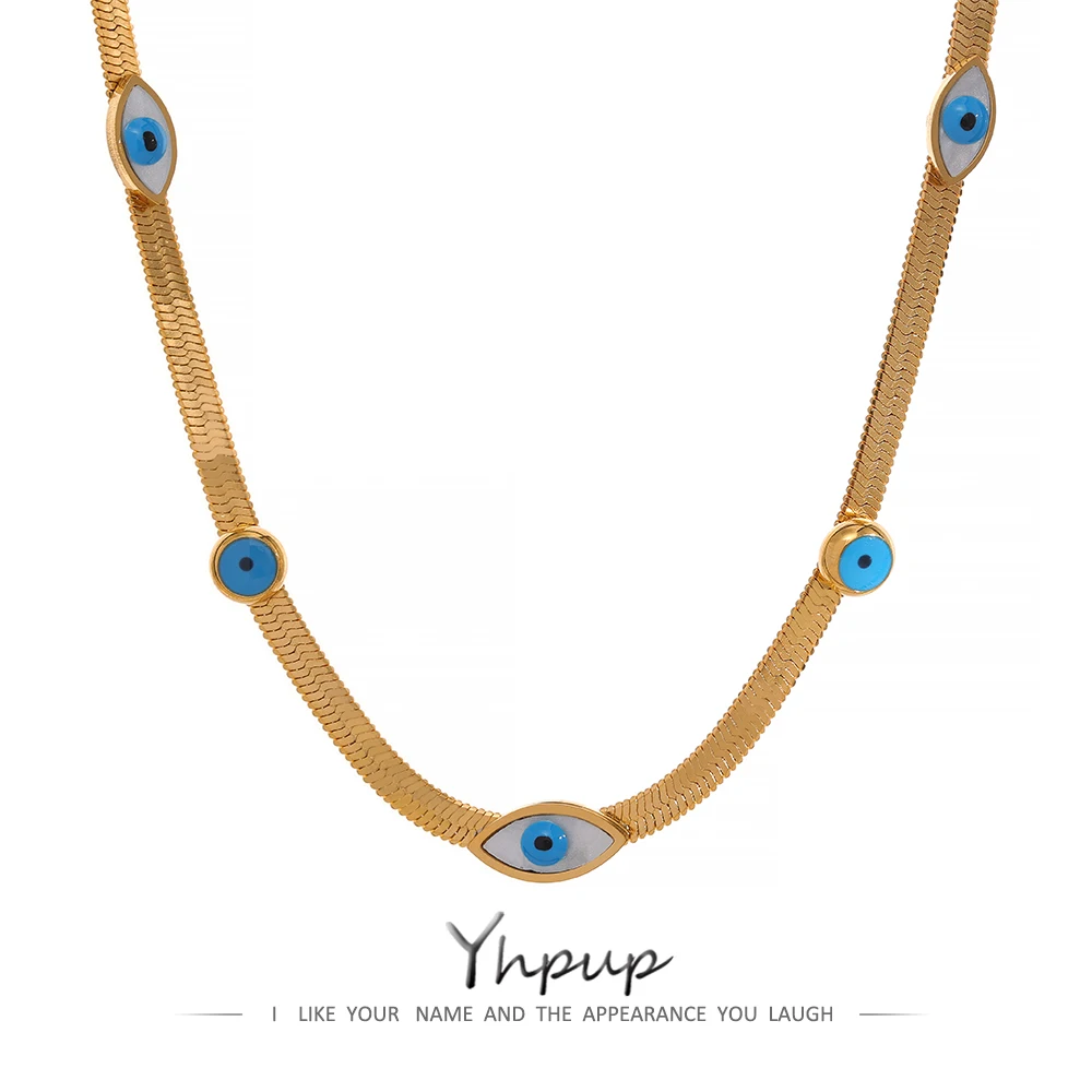 

Яркое Ожерелье Yhpup из нержавеющей стали, модное женское ожерелье в этническом стиле, инкрустированное ракушками