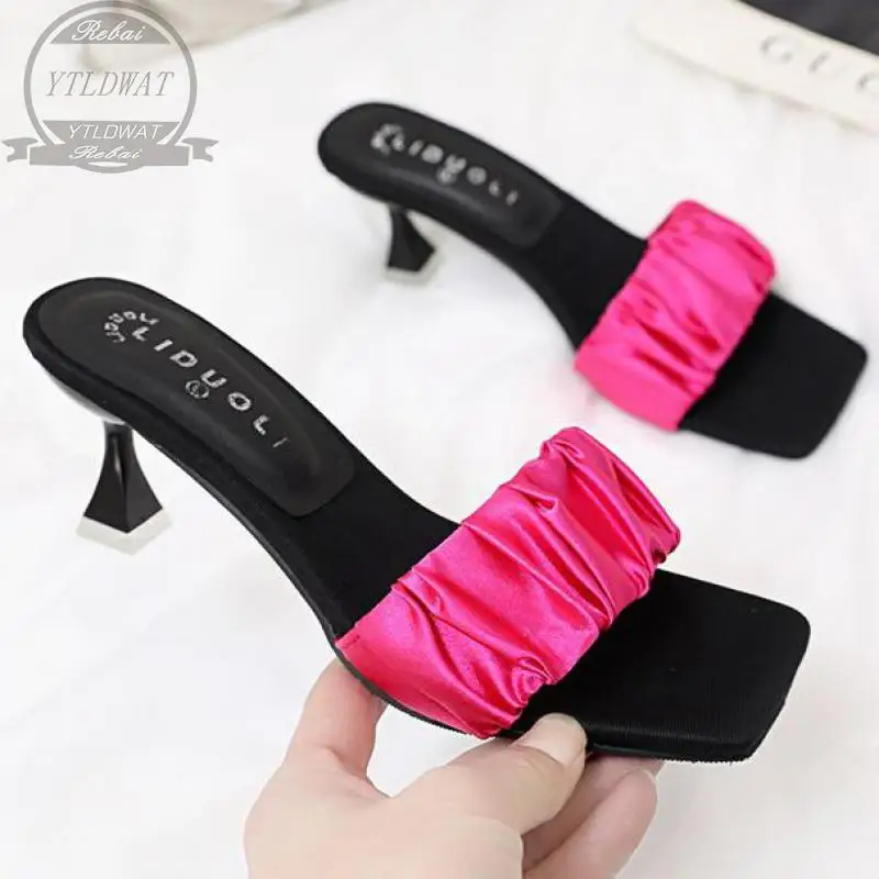 YTLDWAT Summer Women's Shoes 2022 New High-Heeled Sandals And Slippers Stiletto-Toe Outer Wear   Chaussure Femme