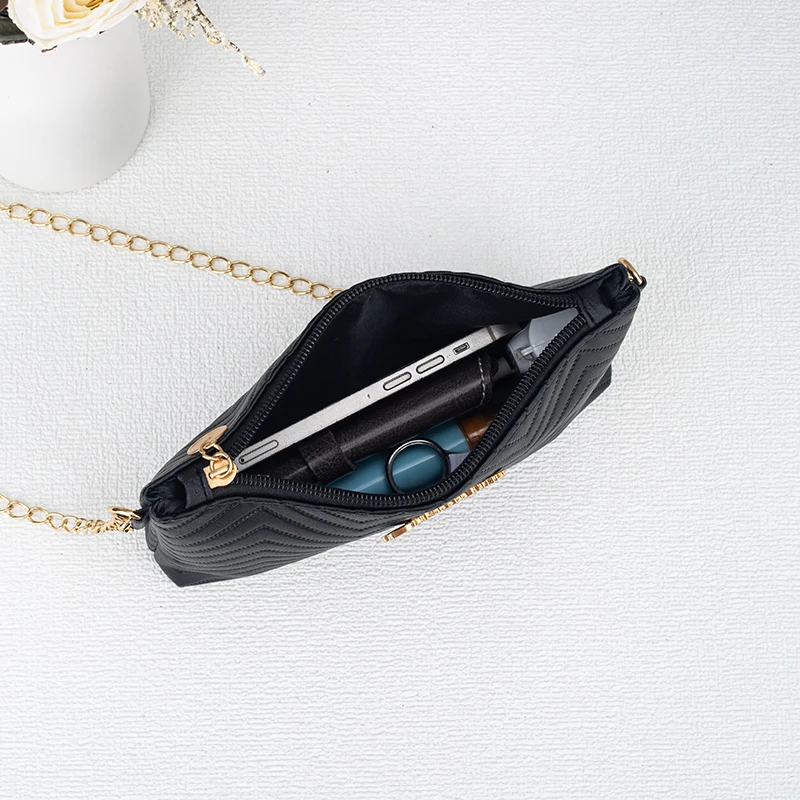 Новая Минималистичная Женская сумочка на цепочке полосатая Сумка через плечо