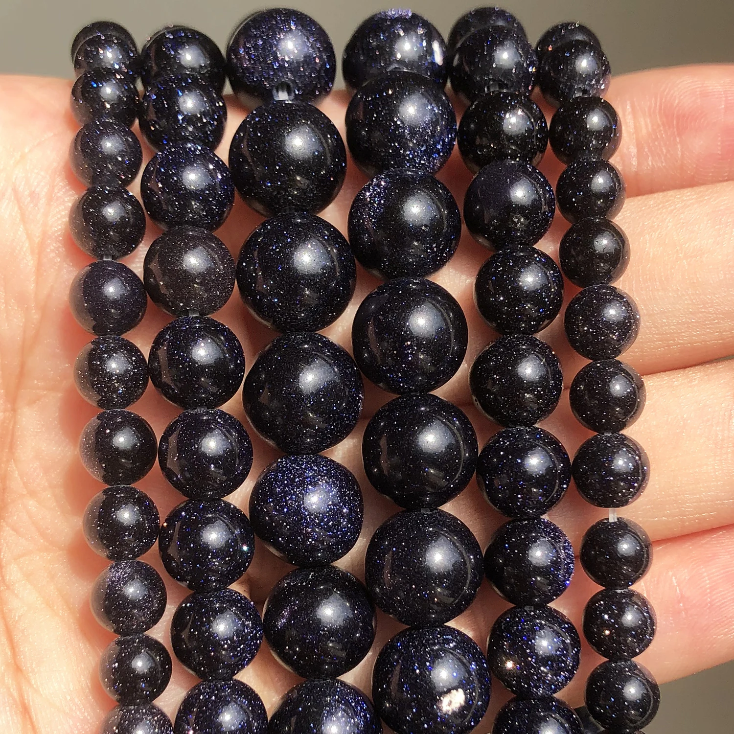 Круглые бусины-разделители из натурального синего песка аксессуары для