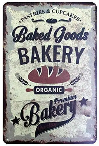 

Baked Goods Bakery BBQ Plaques Plates Farmhouse Retro Street Sign Household Metal Tin Sign Bar Cafe Car Motorcycle Garage Decor