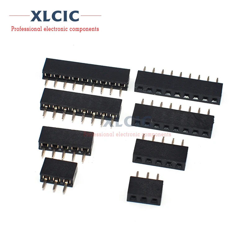 

10PCS 2.0mm Single Row Female Header Socket Connector1*2P/3/4/5/6/7/8/9/10-40P Header Connector Strip 2mm PCB Board Socket