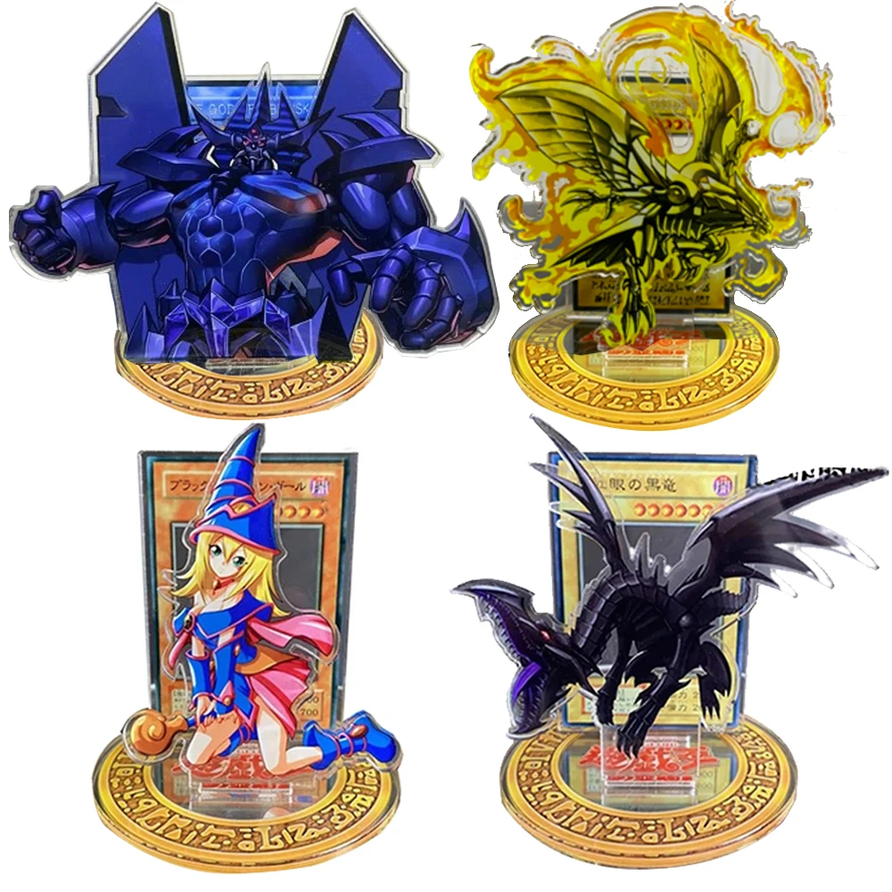 

Yu-Gi-Oh Card Blue-Eyes White Dragon Cards Egyptian Acrylic Stand-Up Figures Rare Laser Flash Card Yugioh Table Game Competitive