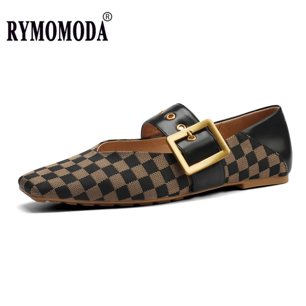 

RYMOMODA Women's Loafers Genuine Leather Mary Jane Flat Shoes Women Luxury Brand Sheepskin Insole Pigskin Lining Big Size 41 42