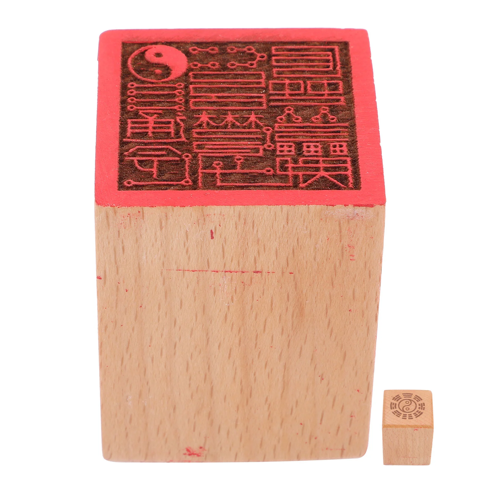 

Wooden Seal Reusable Buddha DIY Supply Sturdy Desk Top Decor Delicate Chinese Tabletop Decorative Single Sided Stamp