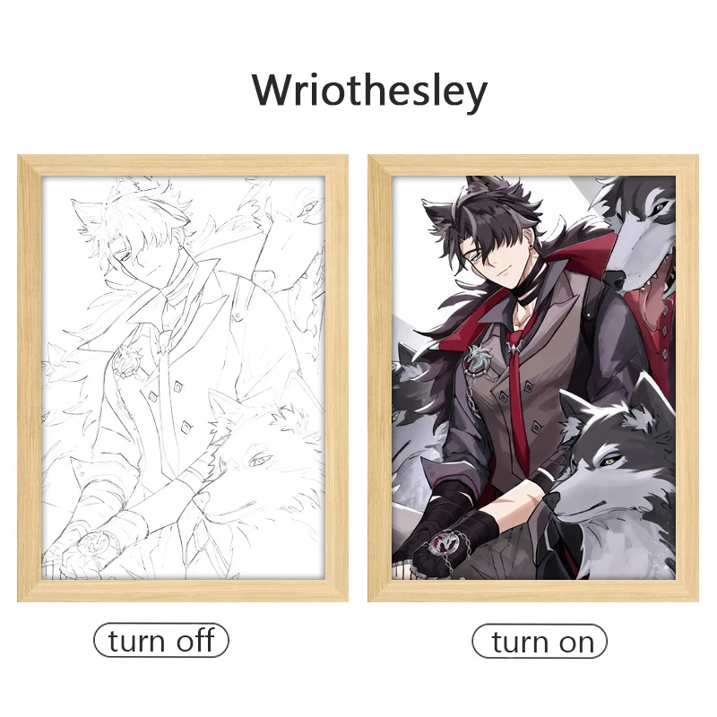 Genshin Impact Cosplay Furina Wriothesley светодиодный фонарик Ночная лампа Kaveh Venti Искусство Декор