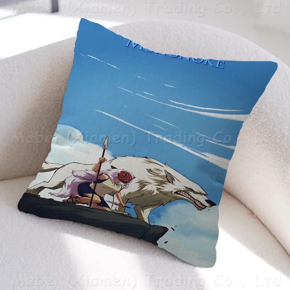 Cartoon Anime Girl M-Mononoke H-Hime Pillow Gifts Home Office Furnishings Bedroom Sofa Car Cushion Cover Case 45x45cm