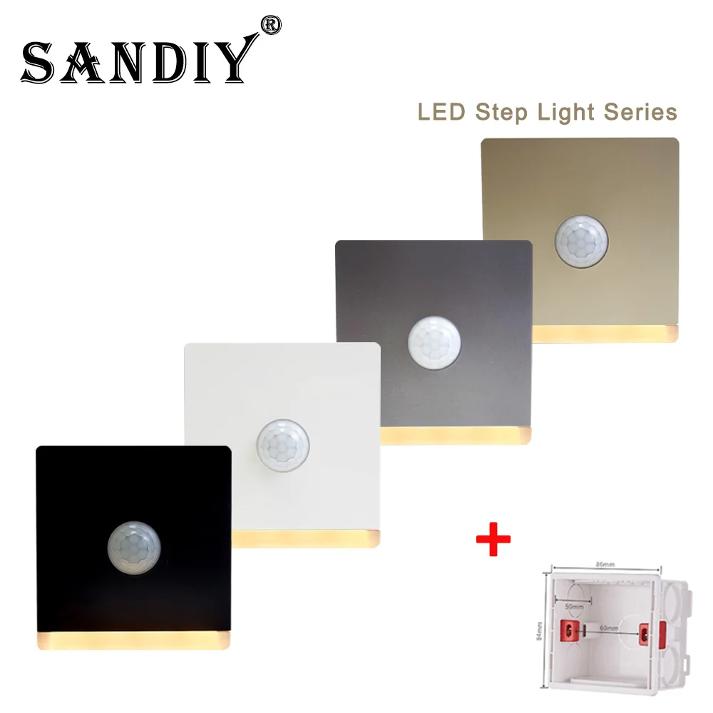 

SANDIY LED Step Light Wall Lamps Motion Detector Sensor Embedded In Sconce for Home Decor Stair Staircase Corridor Foyer Kitchen