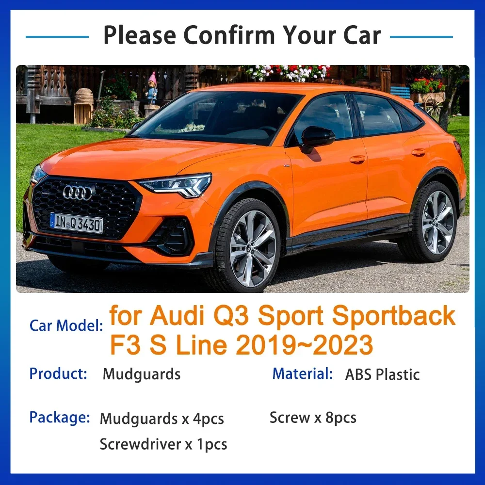 ДЛЯ Audi Q3 Sport Sportback F3 S Line 2019 2020 2021 2022 2023 брызговики на заднее колесо для внедорожника