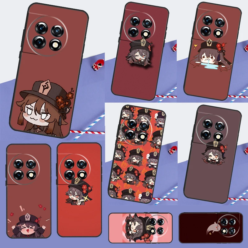Чехол Hu Tao Genshin Impact chibi для OnePlus Nord 4 CE 2 3 Lite N20 N30 9 10 Pro 8T 9RT 10T 11 13 12 R