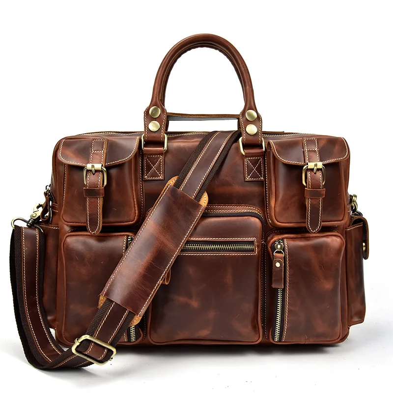 High Quality Bags 2022 Computer Bag Leather Briefcase Bag For Men's Executive Briefcase High Capacity Laptop Bag New Men Handbag