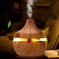300ml usb air humidifier electric aroma diffuser mist wood grain oil aromatherapy mini 7 led color light for car home office