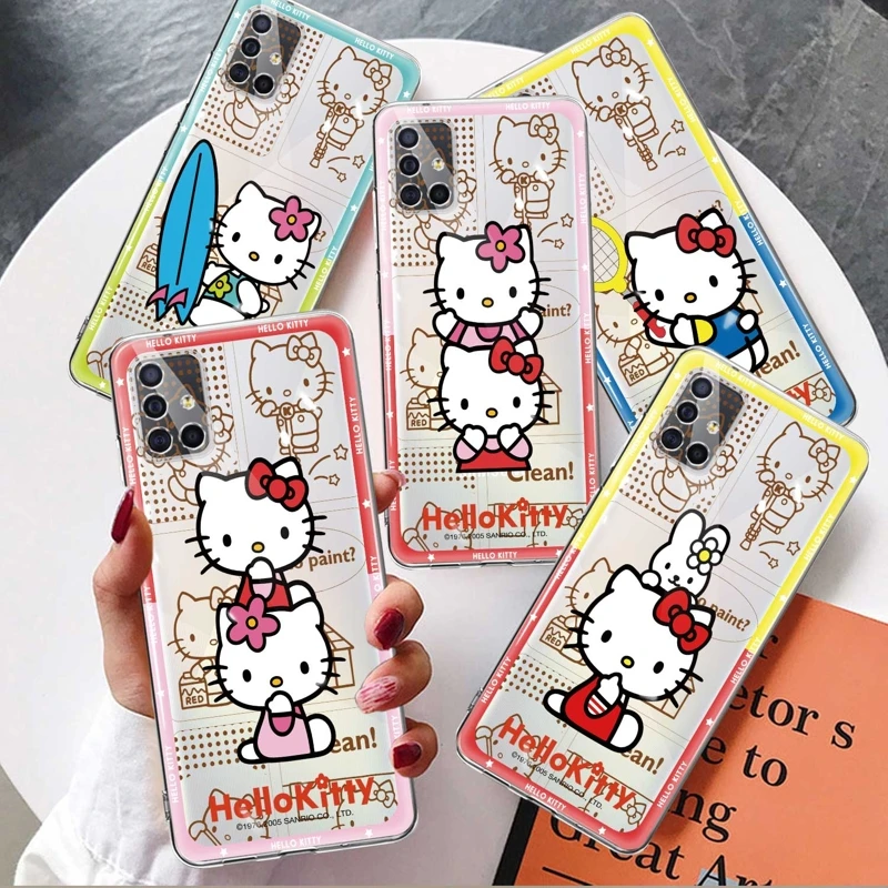 

Прозрачный чехол Hello Kitty для Samsung Galaxy A51 A13 5G A53 A21s A52 A12 A32 4G A23 A31 A22 A33 A72 A73 A71 A52s