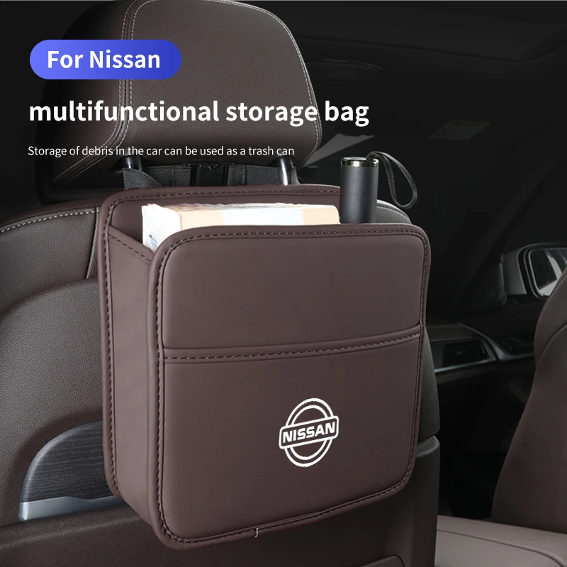 

1pcs Car Organizer Bag Auto Logo Storage Sundries For Nissan GTR Juke Qashqai Patrol Leaf X-Trail Micra Sentra Altima Murano Pul