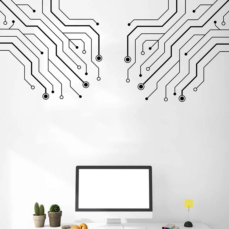 

Настенная Наклейка на печатную плату, виниловые настенные художественные наклейки, наклейка для игровой комнаты, украшение для компьютера,...