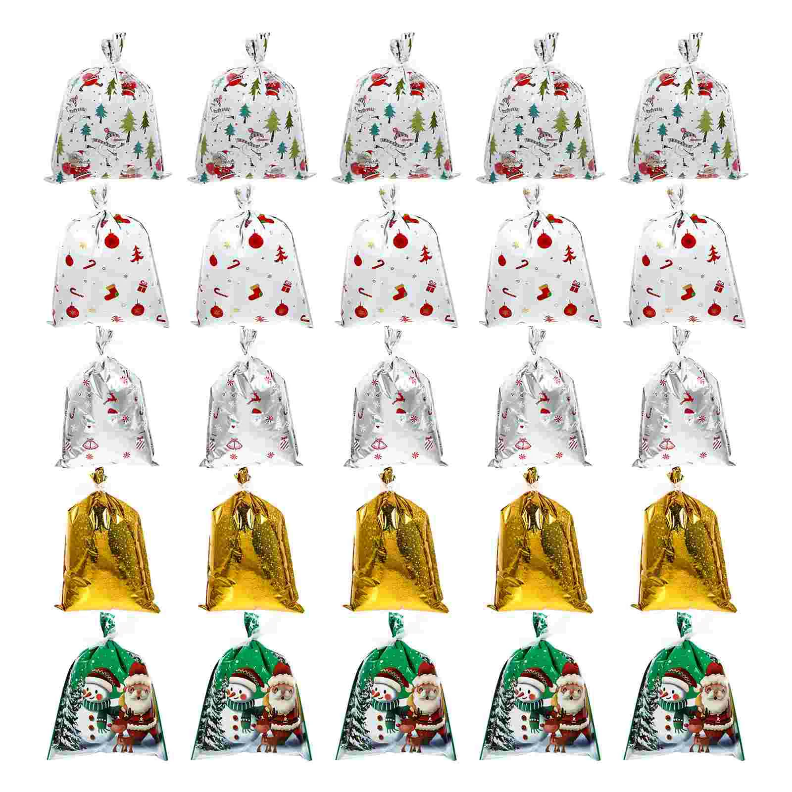 

25pcs Candy Drawstring Pouches Christmas Xmas Party Drawstring Cookie Gift Bags